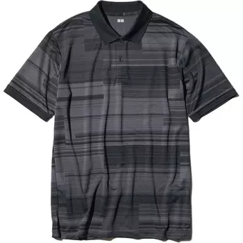 Рубашка поло мужская черная Uniqlo, черный