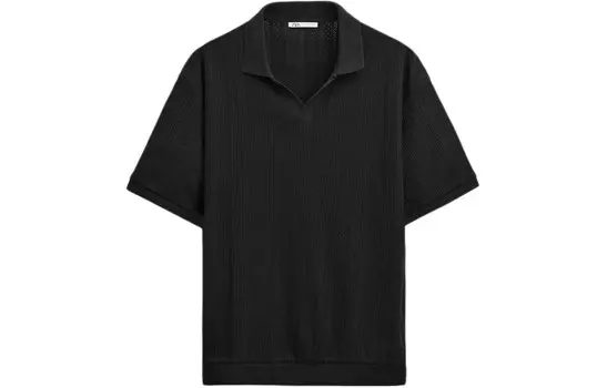 Рубашка поло мужская черная Zara, черный