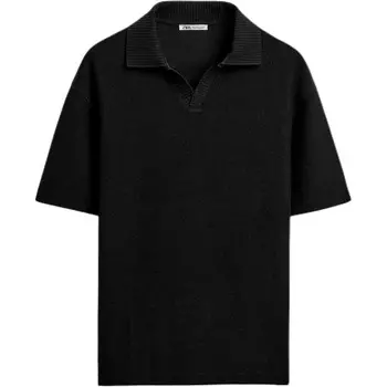 Рубашка поло мужская черная Zara, черный