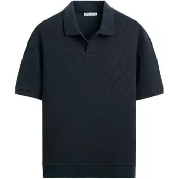 Рубашка поло мужская, цвет морской волны Zara, цвет Sea Blue