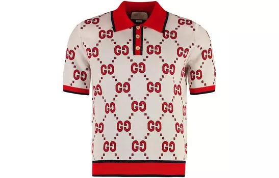 Рубашка поло мужская цвета слоновой кости Gucci, белый