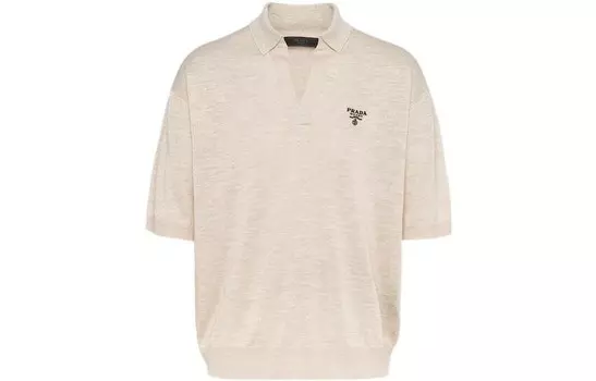 Рубашка поло мужская цвета слоновой кости Prada, белый
