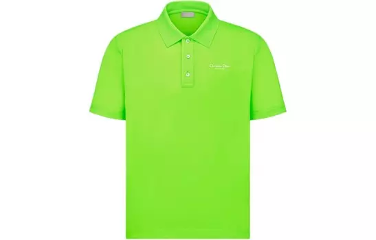 Рубашка поло мужская флуоресцентно-зеленая Dior, зеленый