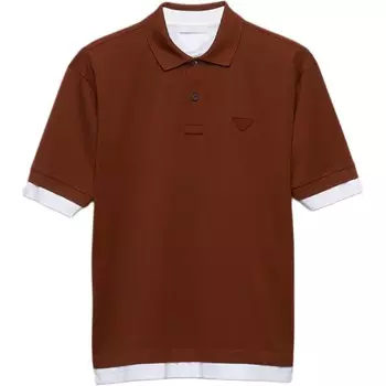 Рубашка поло мужская коричневая Prada, коричневый
