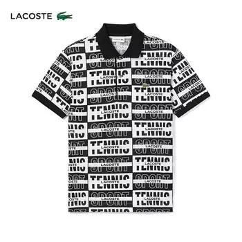 Рубашка-поло мужская Lacoste с логотипом и принтом, белый