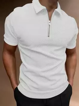 Рубашка-поло мужская Manfinity Homme с коротким рукавом, белый