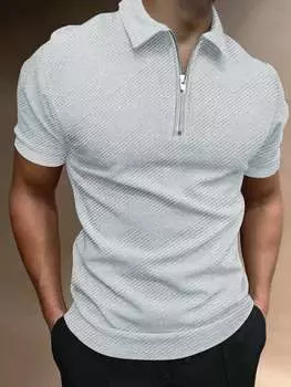 Рубашка-поло мужская Manfinity Homme с однотонной текстурой, серый