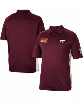 Рубашка поло мужская maroon virginia tech hokies oht в стиле милитари appreciation snow camo рубашка поло Colosseum