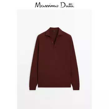 Рубашка-поло мужская Massimo Dutti, красновато-коричневый