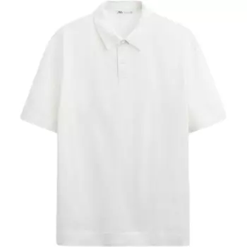 Рубашка поло мужская матово-белая Zara, белый