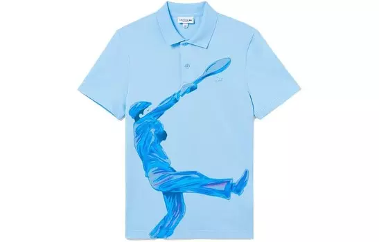 Рубашка поло мужская небесно-голубая Lacoste, голубой