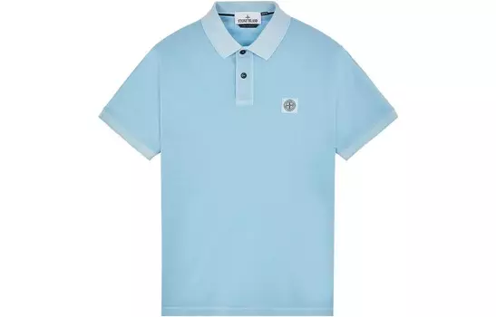 Рубашка поло мужская небесно-голубая Stone Island, голубой