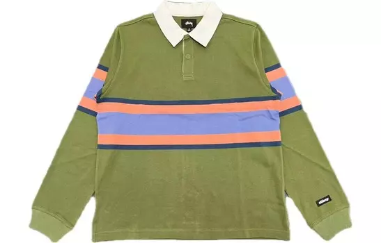 Рубашка поло мужская оливково-зеленая Stussy, оливково-зеленый
