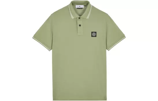Рубашка поло мужская пыльно-зеленая Stone Island, зеленый