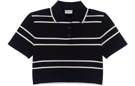 Рубашка-поло мужская Saint Laurent Stripped Cotton, черный