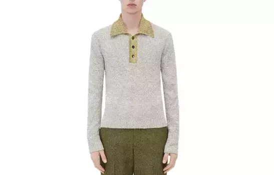 Рубашка поло мужская серая Bottega Veneta, серый