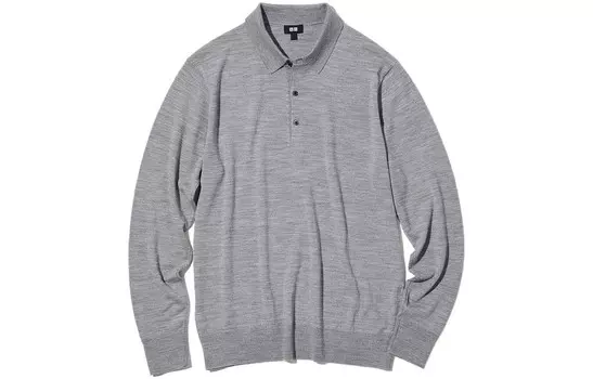 Рубашка поло мужская серая Uniqlo, серый