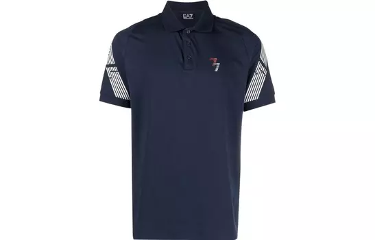 Рубашка поло мужская синяя Emporio Armani, синий