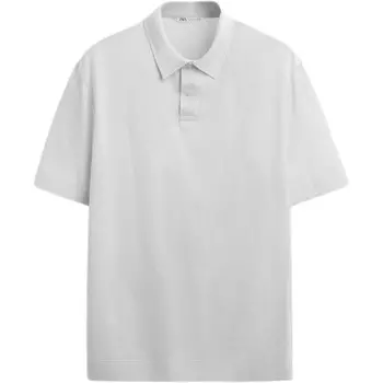 Рубашка поло мужская синяя / серая Zara, синий/серый