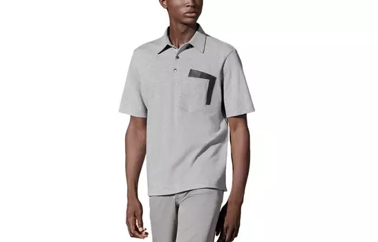 Рубашка поло мужская светло-серая Hermes, серый