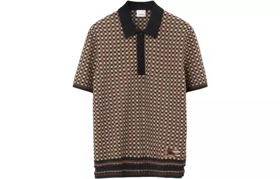 Рубашка поло мужская темно-коричневая береза Burberry, коричневый