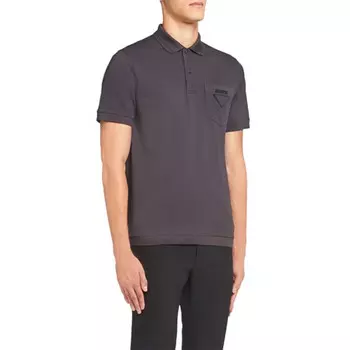 Рубашка поло мужская темно-серая Prada, темно-серый