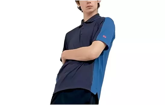 Рубашка поло мужская темно-синяя - 69 Uniqlo, темно-синий