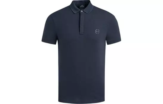 Рубашка поло мужская темно-синяя Armani Exchange, темно-синий