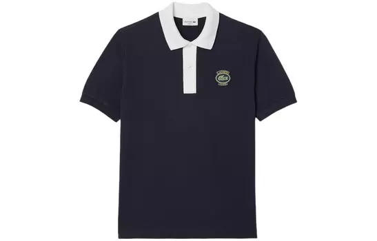 Рубашка поло мужская темно-синяя/белая Lacoste, синий/белый
