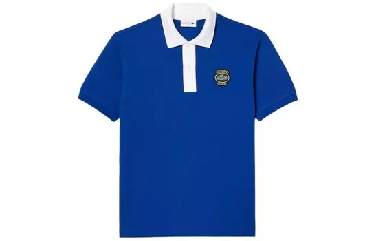 Рубашка поло мужская темно-синяя/белая Lacoste, синий/белый
