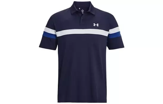 Рубашка поло мужская темно-синяя/белая Under Armour, темно-синий/белый