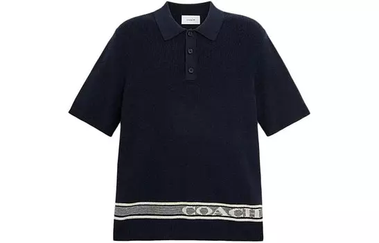 Рубашка поло мужская темно-синяя Coach, темно-синий