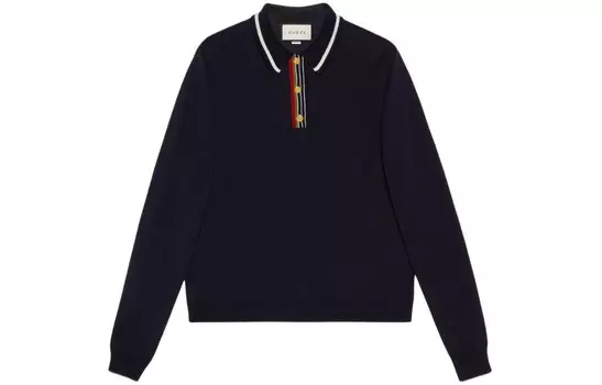 Рубашка поло мужская темно-синяя Gucci, темно-синий