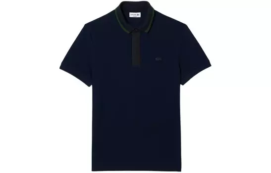 Рубашка поло мужская темно-синяя Lacoste, синий
