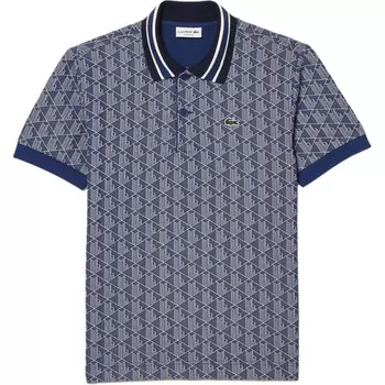 Рубашка поло мужская темно-синяя Lacoste, синий
