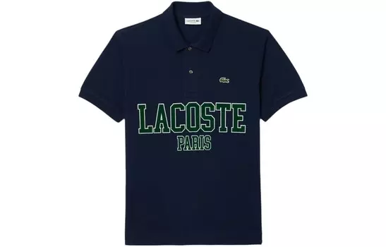 Рубашка поло мужская темно-синяя Lacoste, синий