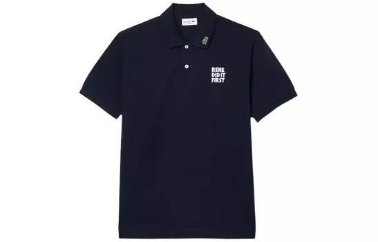 Рубашка поло мужская темно-синяя Lacoste, синий