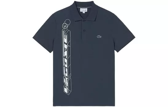 Рубашка поло мужская темно-синяя Lacoste, темно-синий
