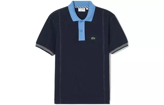 Рубашка поло мужская темно-синяя Lacoste, темно-синий
