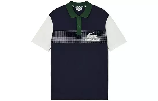 Рубашка поло мужская темно-синяя Lacoste, темно-синий