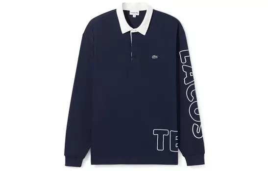 Рубашка поло мужская темно-синяя Lacoste, темно-синий