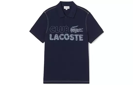 Рубашка поло мужская темно-синяя Lacoste, темно-синий