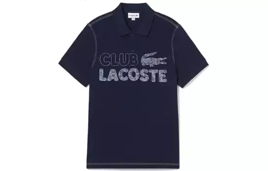 Рубашка поло мужская темно-синяя Lacoste, темно-синий