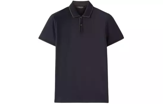 Рубашка поло мужская темно-синяя Loro Piana, темно-синий