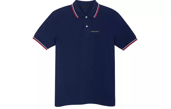 Рубашка поло мужская темно-синяя Prada, темно-синий