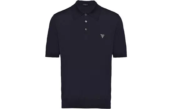 Рубашка поло мужская темно-синяя Prada, темно-синий