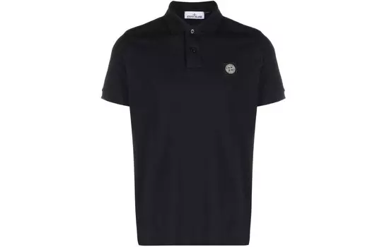 Рубашка поло мужская темно-синяя Stone Island, темно-синий