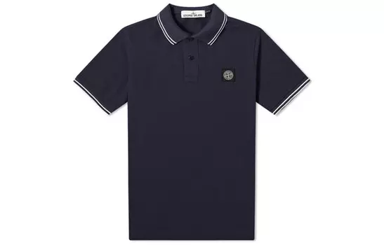 Рубашка поло мужская темно-синяя Stone Island, синий