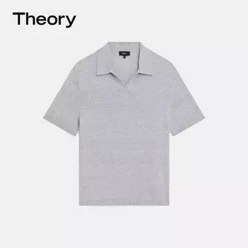 Рубашка-поло мужская Theory с раздвинутым воротником, синий
