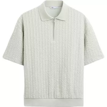 Рубашка поло мужская зеленая Zara, зеленый